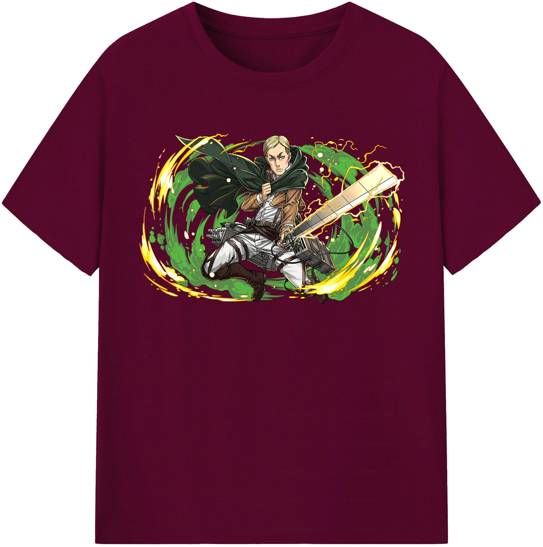 （画像用） 進撃の巨人 エルヴィン・スミス Attack on Titan Erwin Smith レディースカジュアルプリントTシャツ（綿100％）